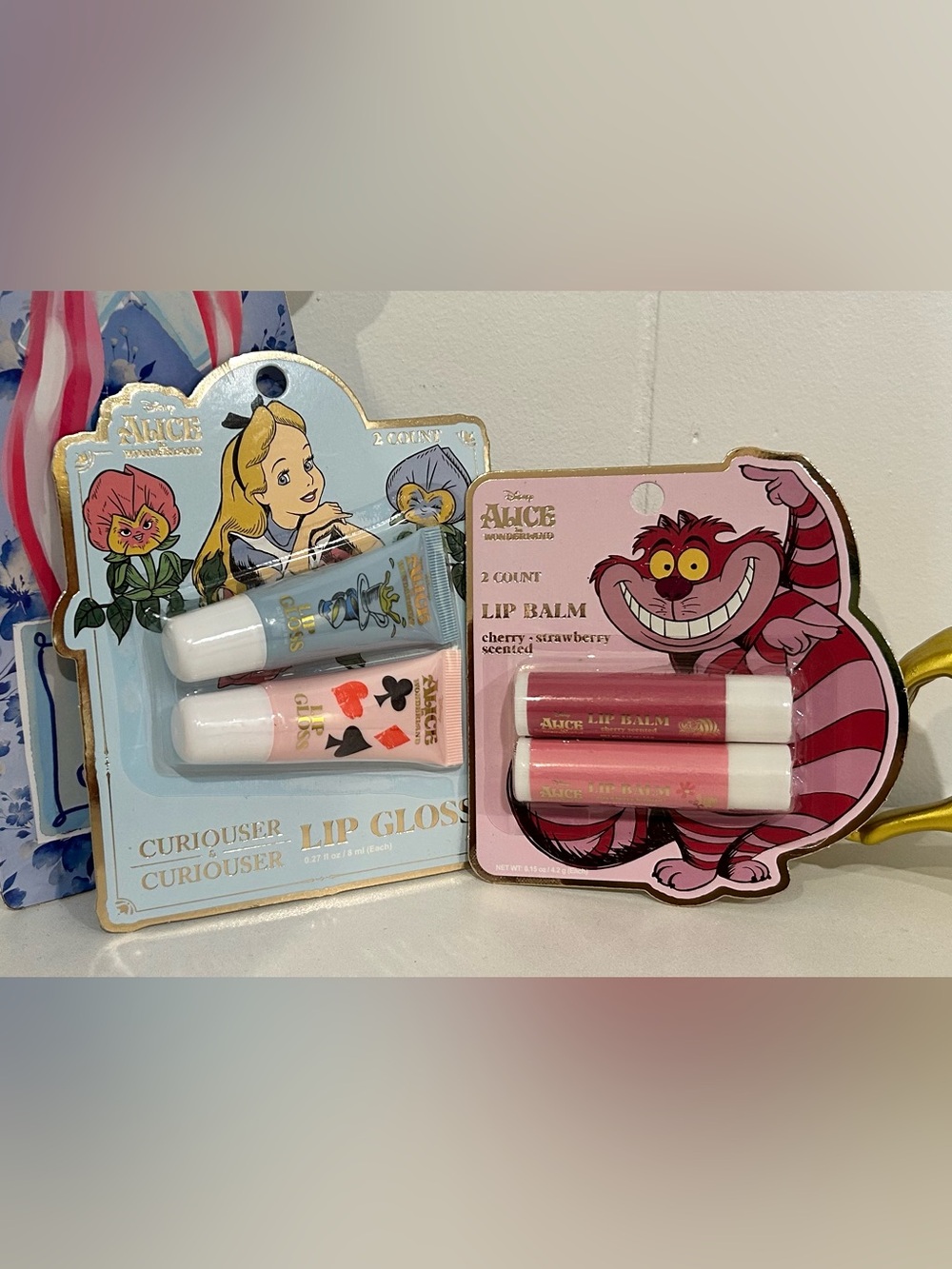 Disney Alice in Wonderland Blue & Pink Lip Gloss Duo - Choose 1